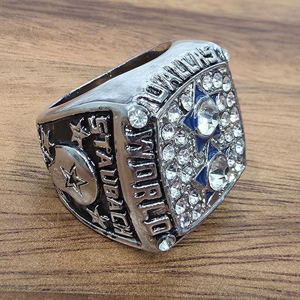 Dallas Cowboys‎ Championship Ring Size 11 Silver Staubach Fan Edition - Picture 5 of 7